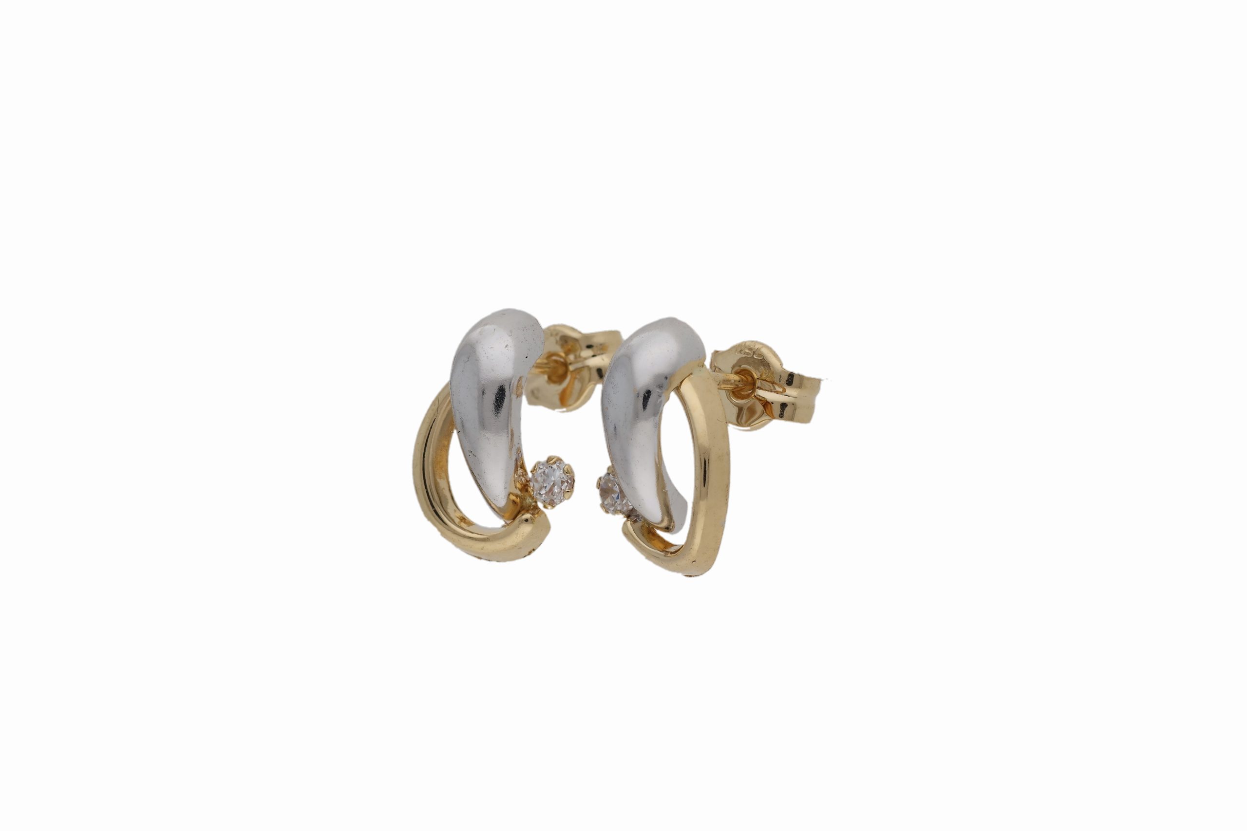 Örhänge i 18k röd och vitguld med cz - Bild 2