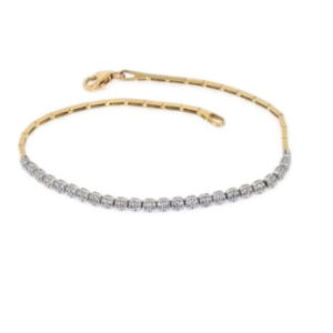 Armband i 18k röd/vit med vita cz