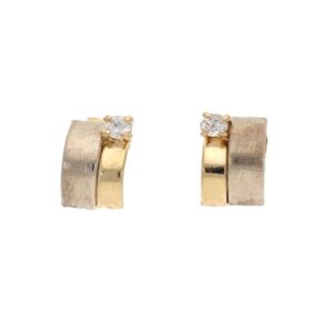 Örhänge 18k vit/röd guld med cz