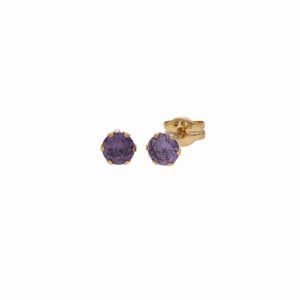 Örhänge i 18k guld med cubic zirconia 4mm