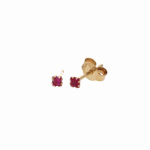 Örhänge i 18k guld med röda cubic zirconia