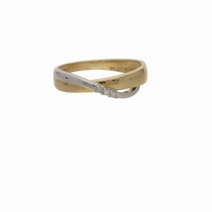 Ring 18k rödguld och vitguld med briljanter