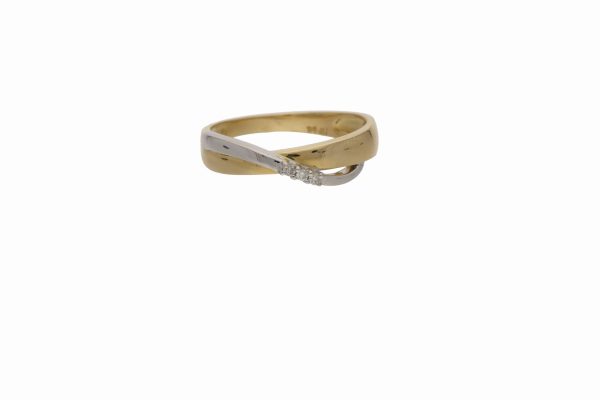 Ring 18k rödguld och vitguld med briljanter