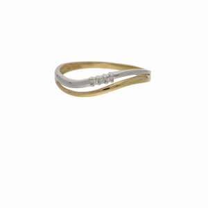 Ring 18k rödguld och vitguld med briljanter