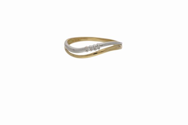 Ring 18k rödguld och vitguld med briljanter